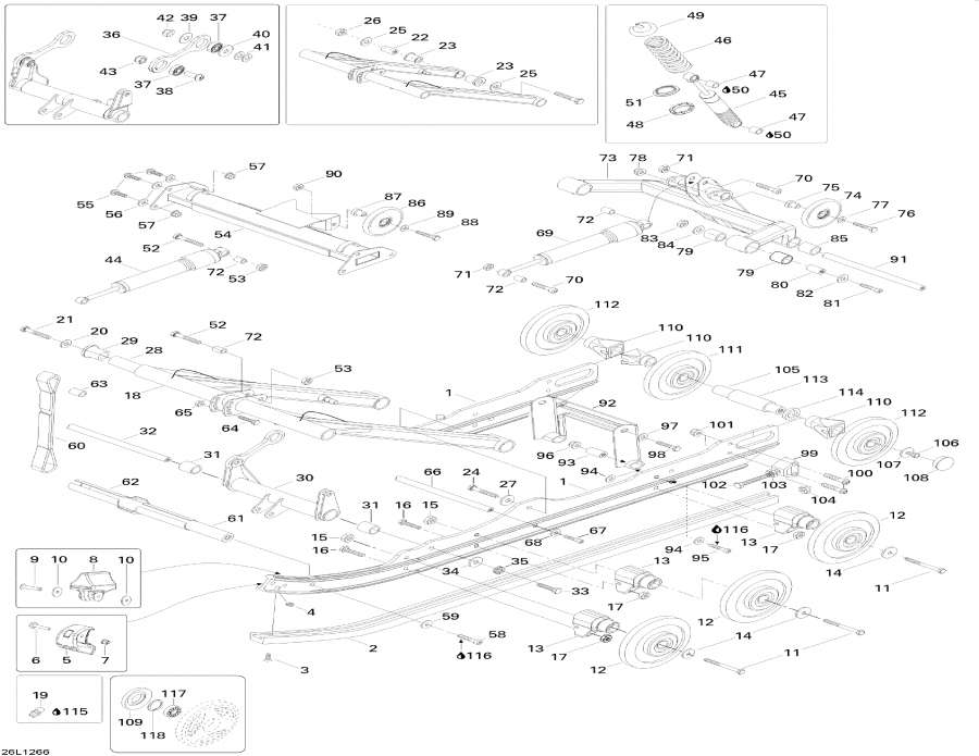 Snow mobile Lynx  - Rear Suspension - ������ ��������