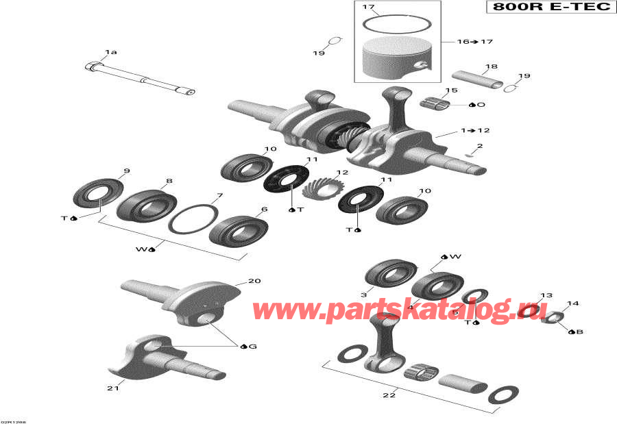 Snowmobile lynx  - Crankshaft And Pistons /   