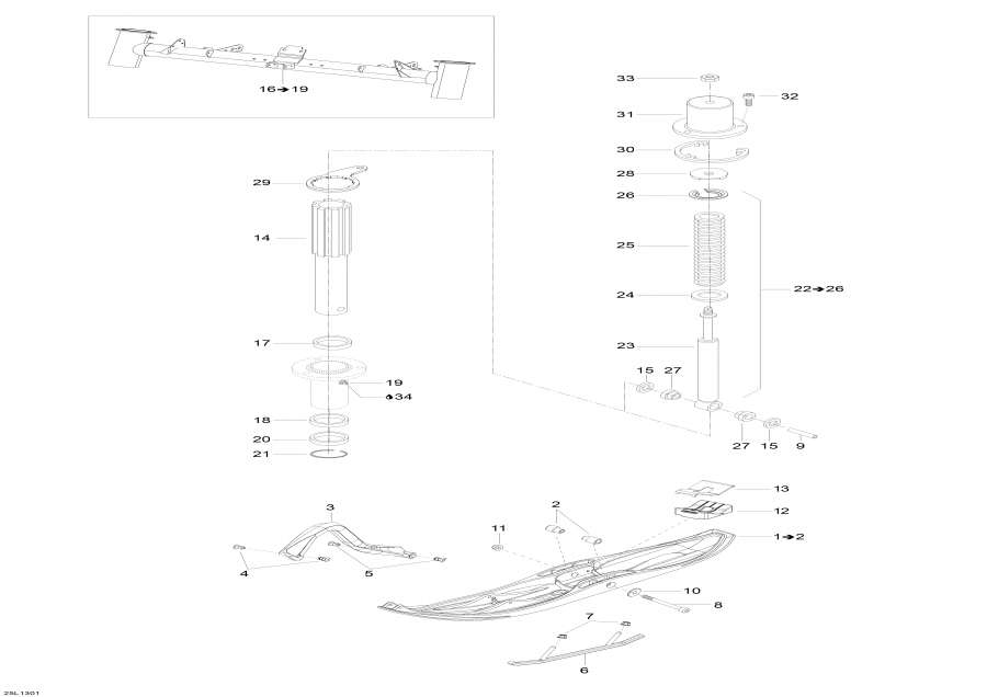 Snow mobile Lynx  -     - Front Suspension And Ski