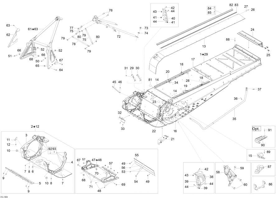 Snow mobile Lynx  - Frame
