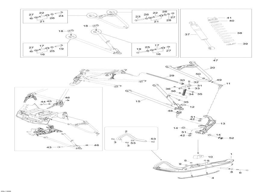 �������� lynx  - �������� �������� � ���� / Front Suspension And Ski