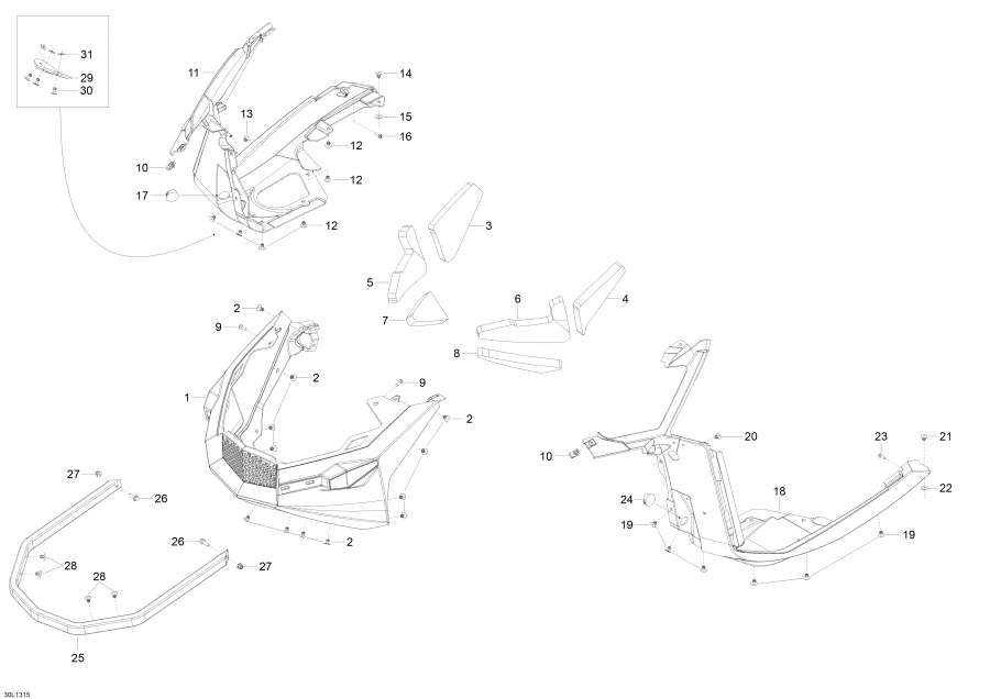 Snow mobile Lynx  - Bottom Pan -  