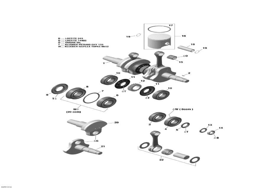 Snowmobile   - Crankshaft And Pistons