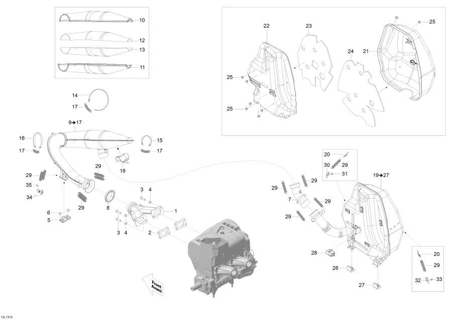 Snowmobile Lynx  - ��������� ������� / Exhaust System