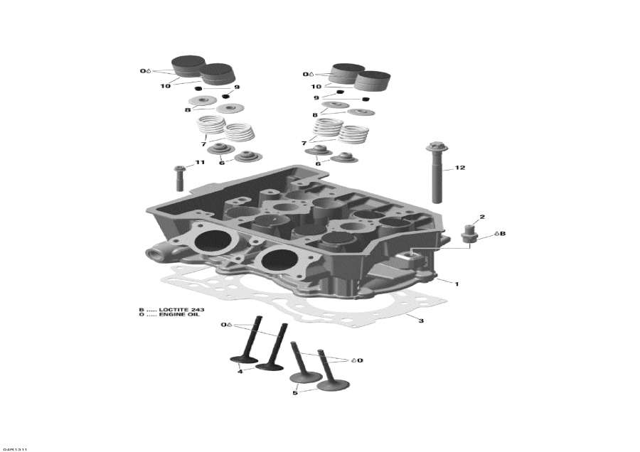 Snow mobile Lynx  -      - Cylinder Head And Exhaust Manifold