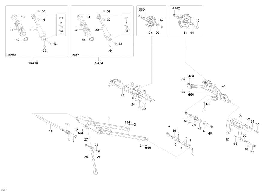 Snowmobile Lynx  - Rear Suspension -  