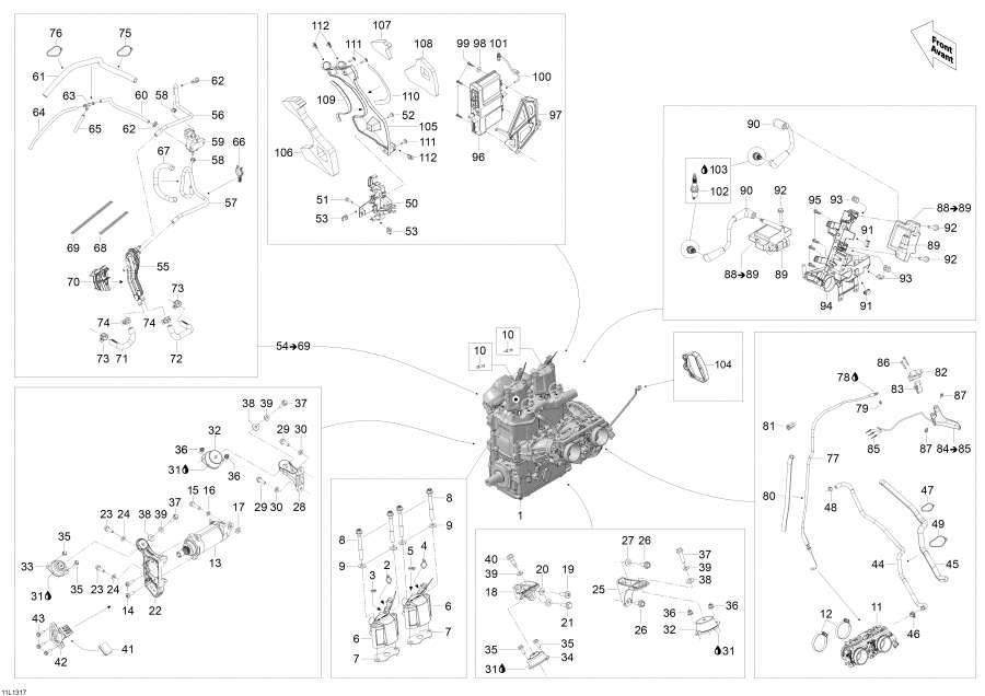 Snowmobile lynx  - Engine And Engine Support -    Sport