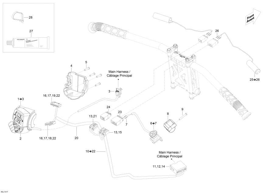 Snowmobiles   -   Wi   - Steering Wiring Harness