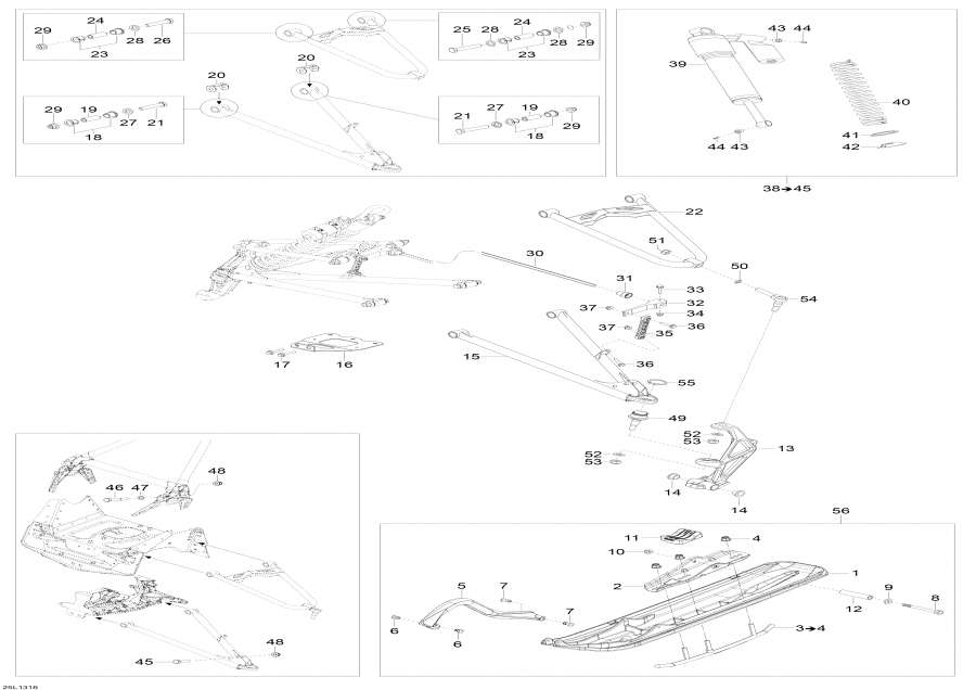 �������� lynx  - �������� �������� � ���� / Front Suspension And Ski