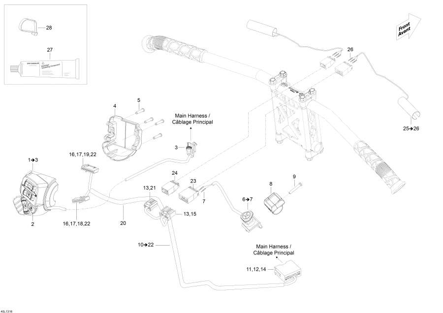 Snowmobile   -   Wi   / Steering Wiring Harness