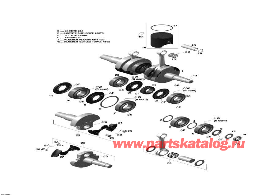 Snow mobile Lynx  - Crankshaft And Pistons