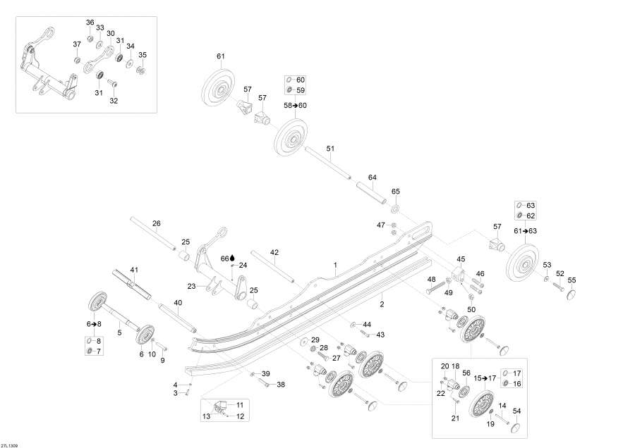 Snow mobile   - Rear Suspension -  