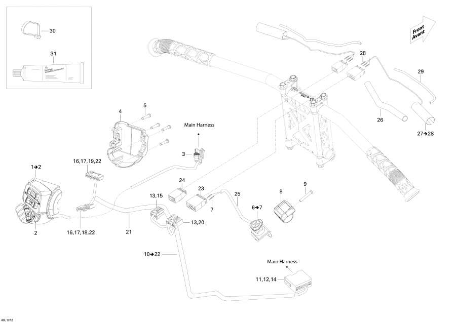 Snowmobiles   - Steering Wiring Harness