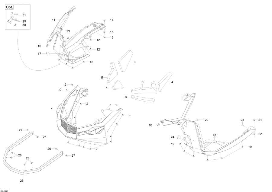 Snowmobile lynx  - Bottom Pan, 