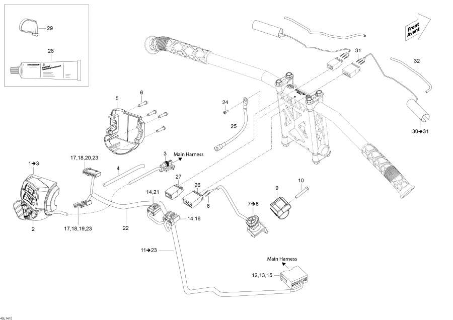 Snowmobile Lynx  -   Wi   - Steering Wiring Harness