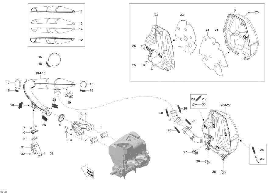 Snowmobile   - Exhaust System