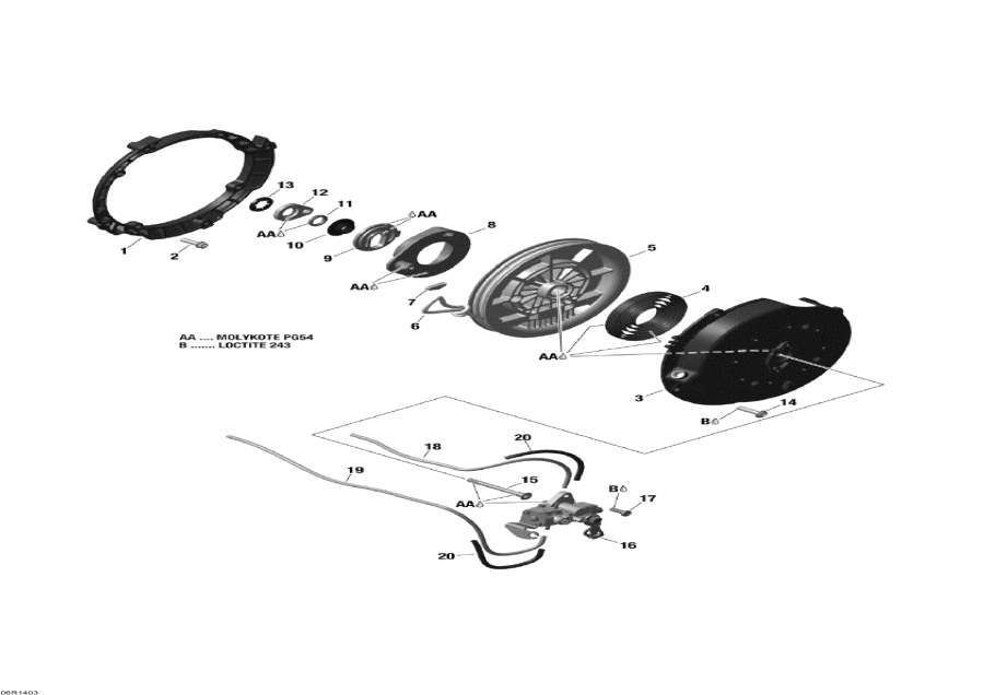 Snow mobile   - Rewind Starter And Oil Pump