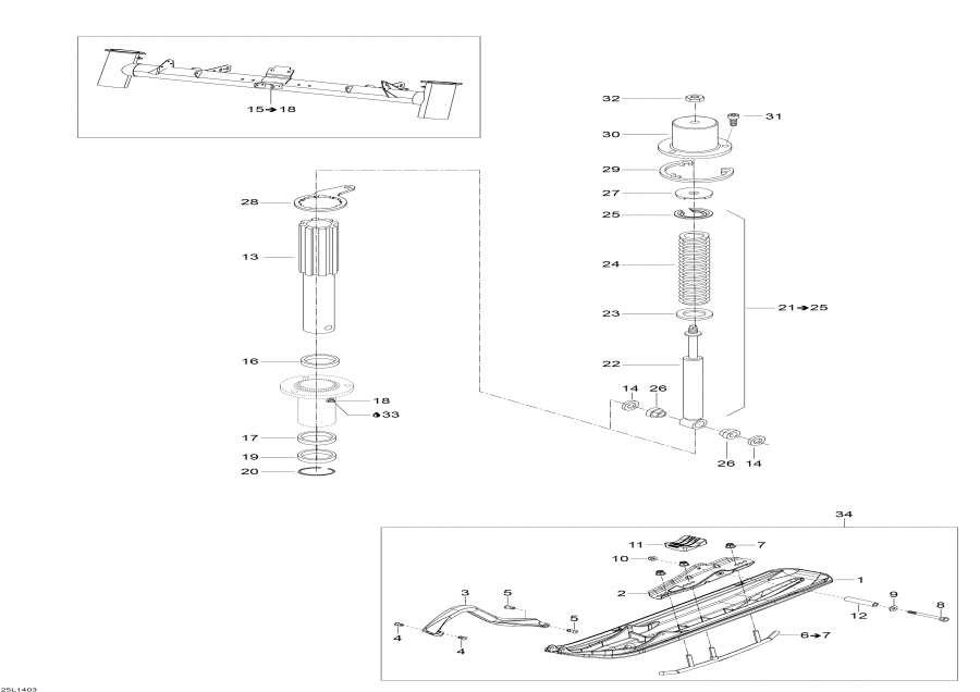 Snowmobiles lynx  - Front Suspension And Ski /    