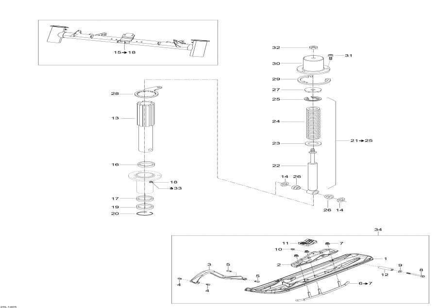 Snow mobile Lynx  - Front Suspension And Ski /    