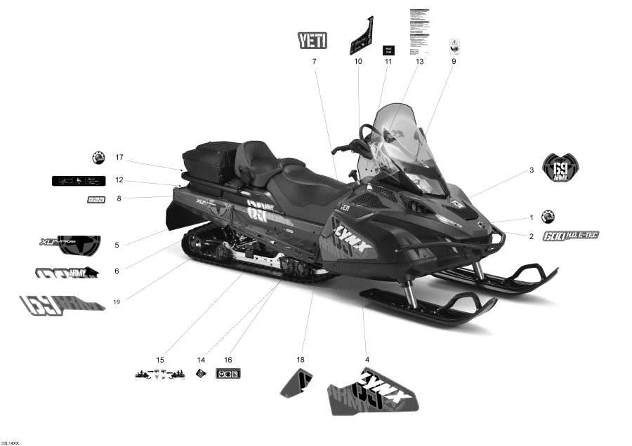 Snowmobile lynx  -  / Decals