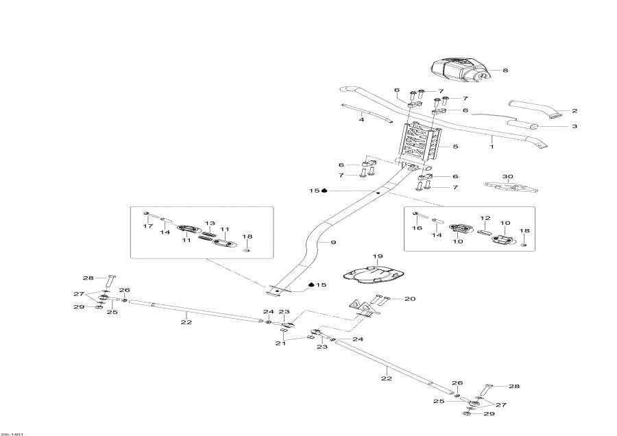 Snowmobiles lynx  - ������� ������� System - Steering System
