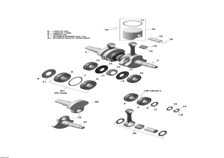 Snow mobile Lynx  - Crankshaft And Pistons