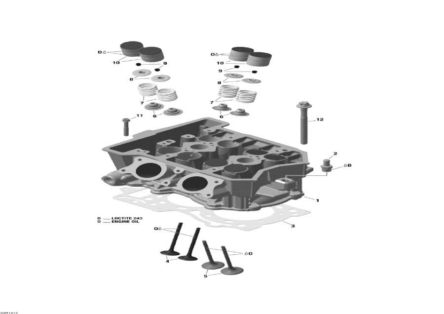 Snowmobile Lynx  - Cylinder Head And Exhaust Manifold