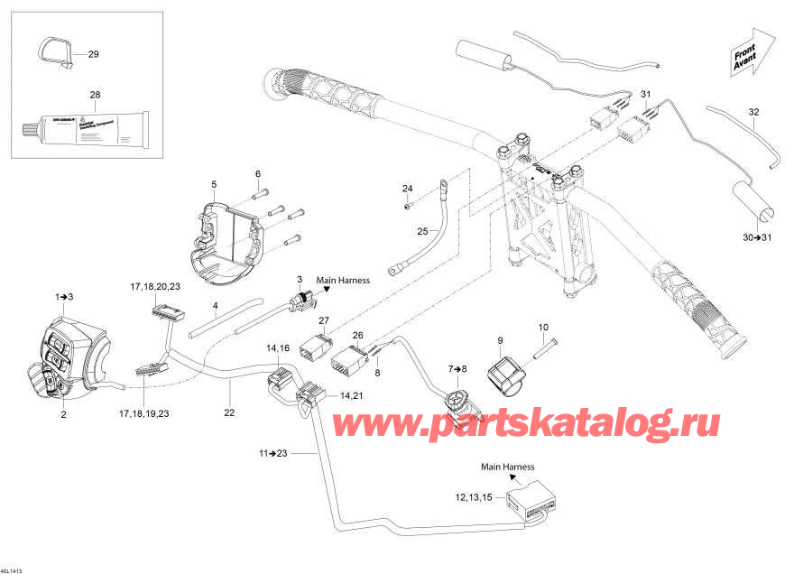 Snowmobile   -   Wi   - Steering Wiring Harness