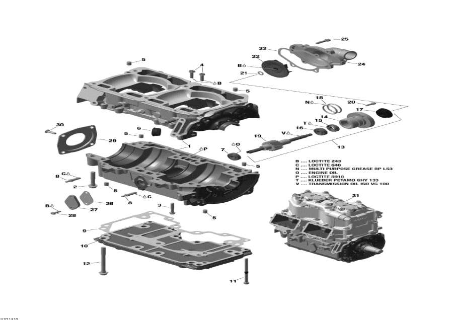 Snow mobile lynx  -      / Crankcase And Water Pump