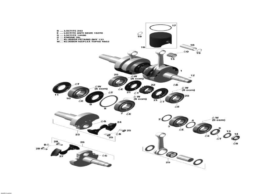 Snowmobiles Lynx  - Crankshaft And Pistons
