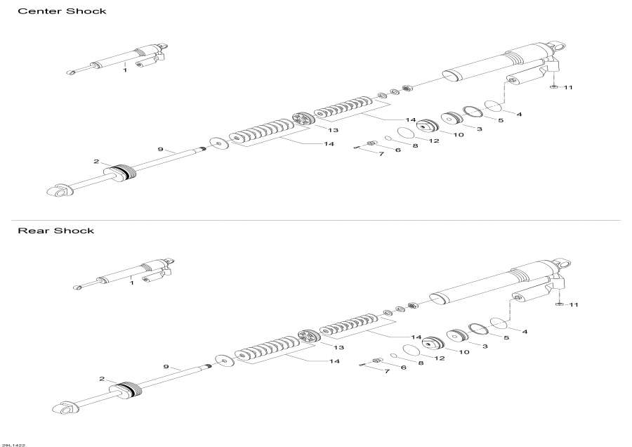 Snow mobile lynx  - Rear Shocks - Rear Shocks