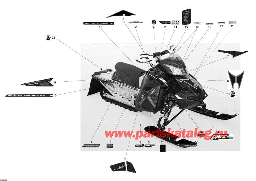 Snow mobile lynx  - Decals - ��������