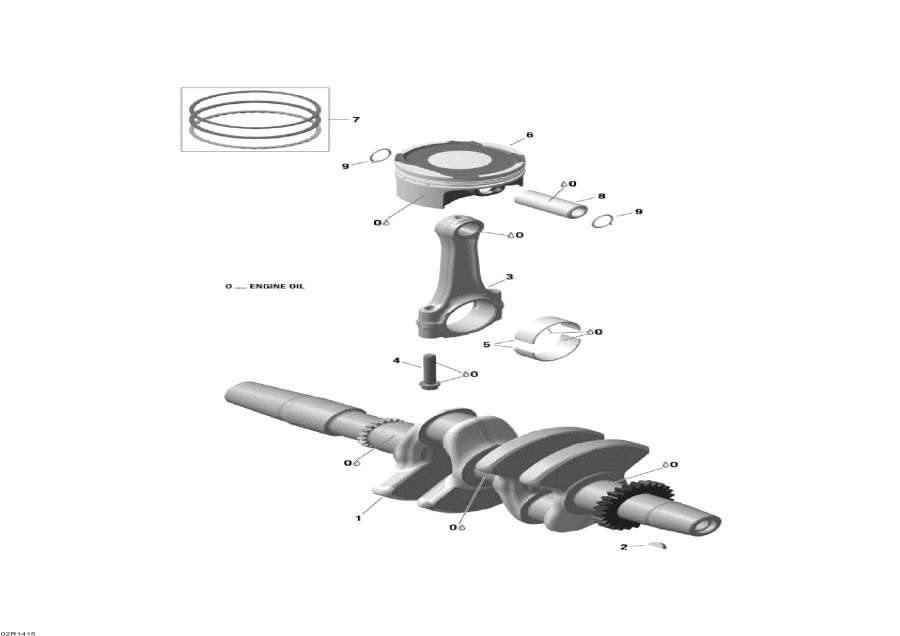 Snowmobiles lynx  - Crankshaft And Pistons