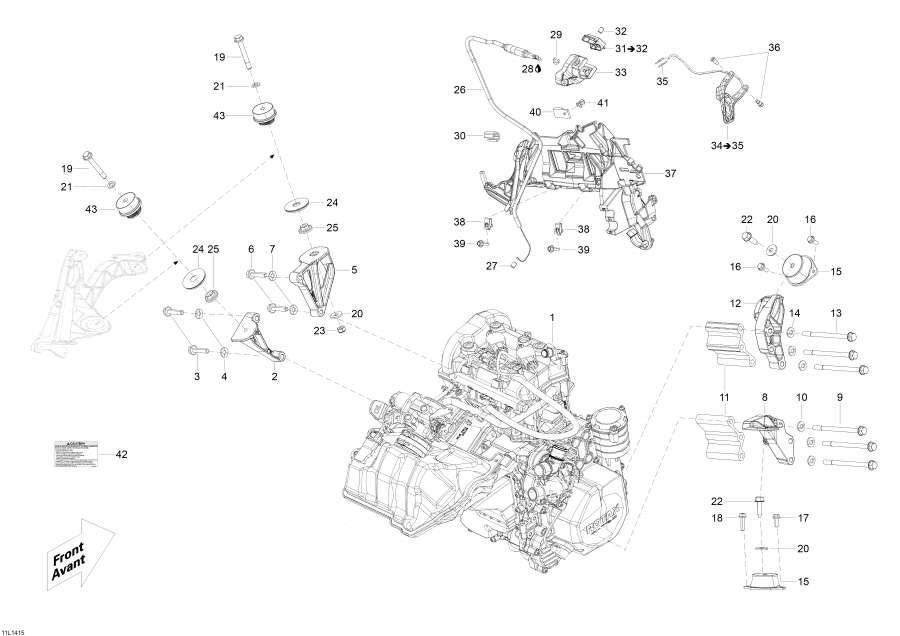 Snow mobile Lynx  - Engine And Engine Support