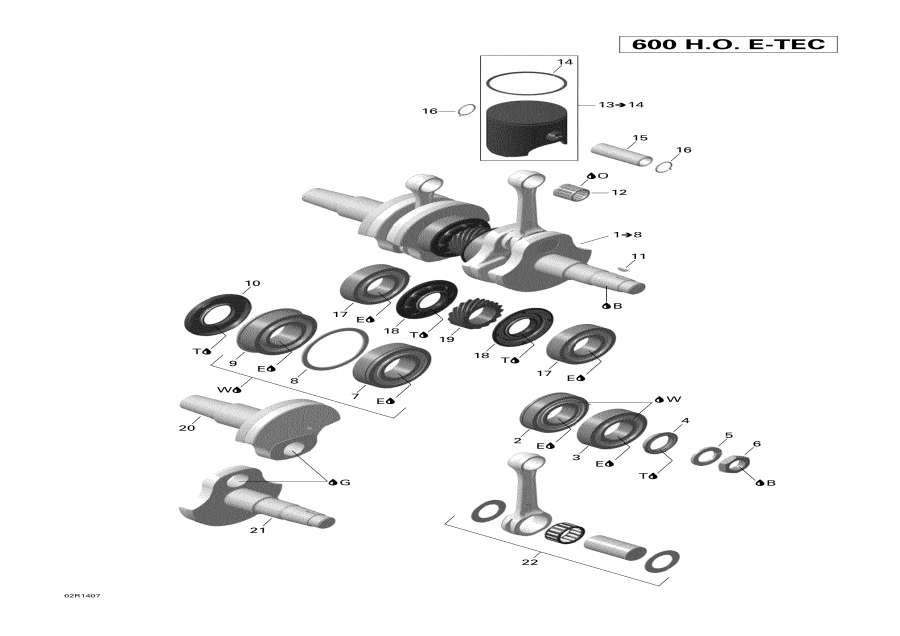 Snowmobile   - crankshaft And Pistons