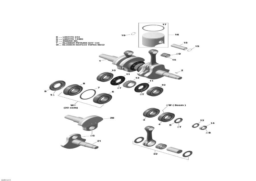 Snowmobiles Lynx  - Crankshaft And Pistons -   