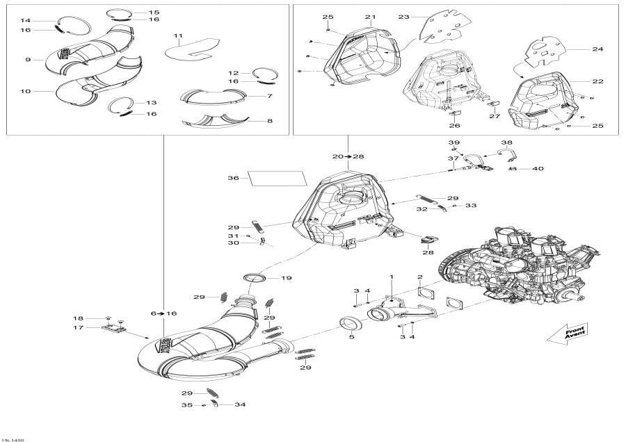Snowmobiles Lynx  - ��������� ������� / Exhaust System
