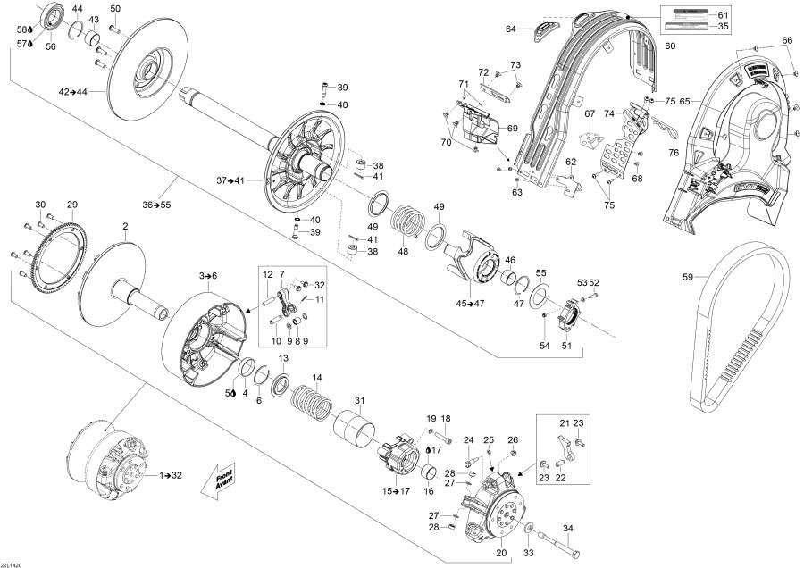 Snowmobile   - Pulley System -  System