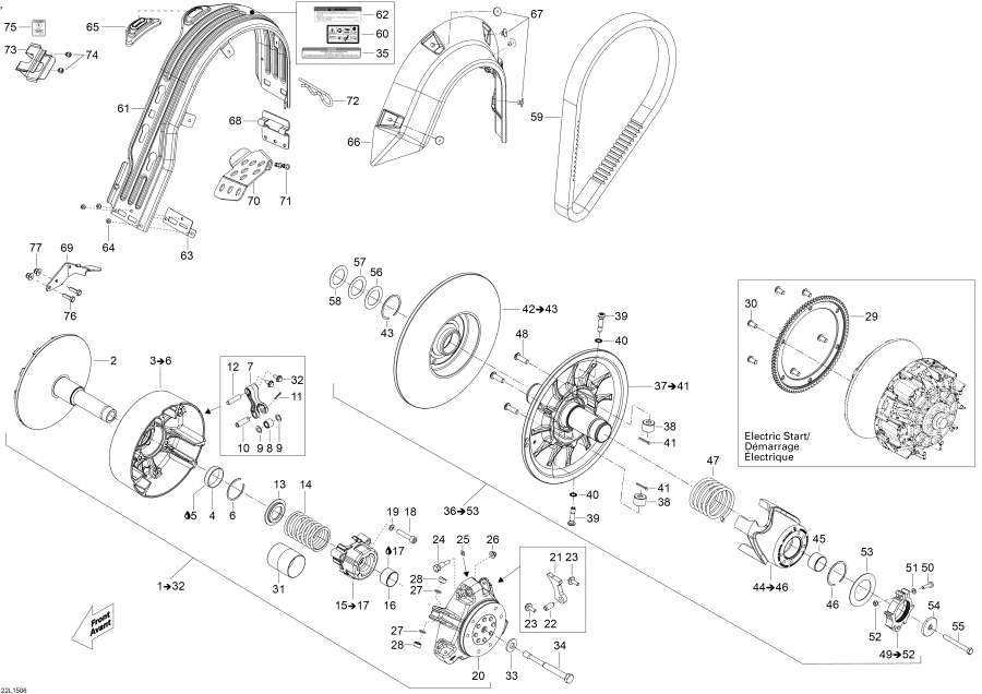 Snowmobile Lynx  - Pulley System