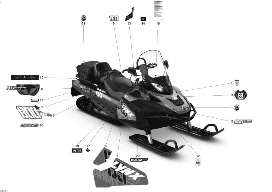 Snow mobile lynx  - Decals / 