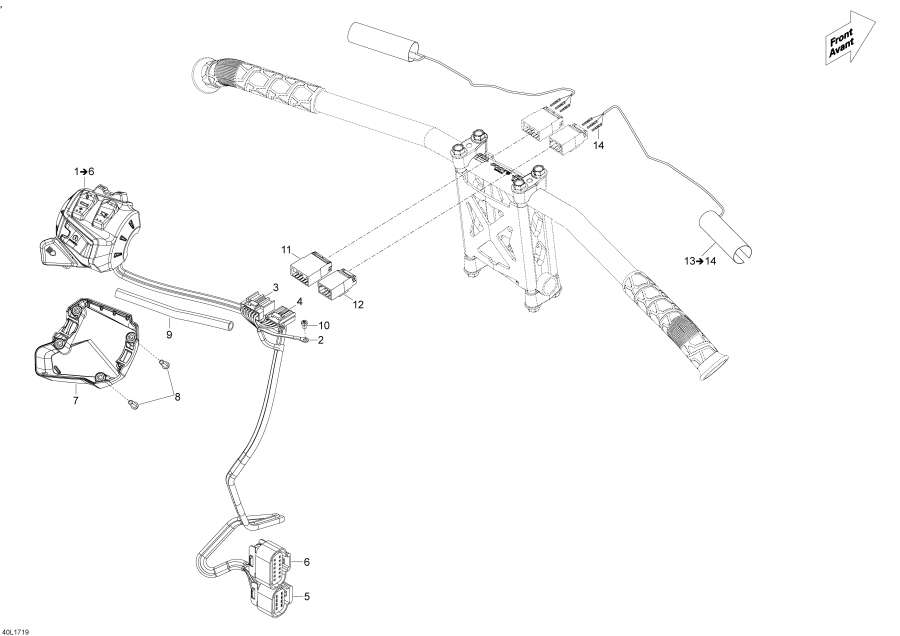 Snow mobile Lynx  - Steering Wiring Harness 2018