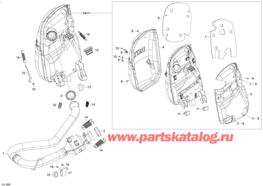 Snowmobile Lynx  -  900 Ace / Exhaust 900 Ace
