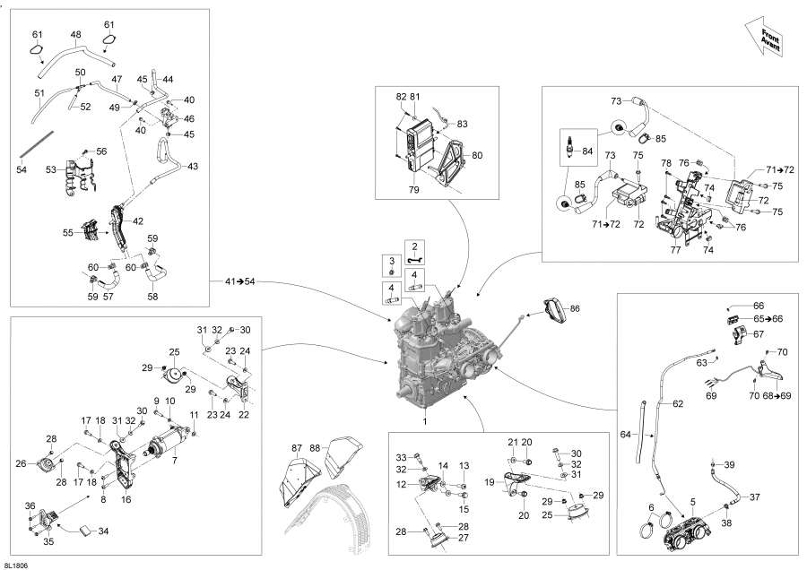 ��������� Lynx  - ��������� Boondocker - 600ho E-tec - Engine Boondocker - 600ho E-tec