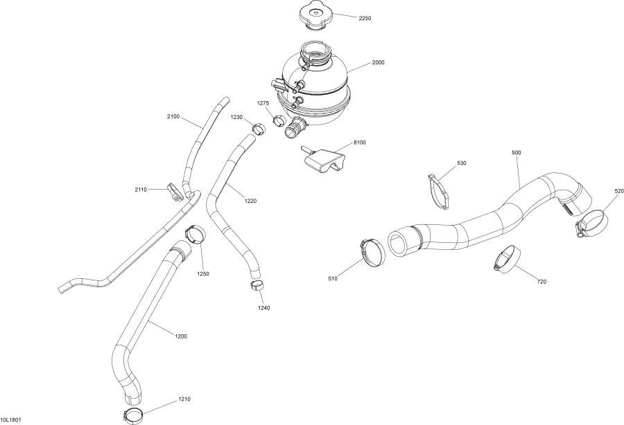 Snowmobile Lynx  - Cooling System Engine 850 E-tec /  System  850 E-tec