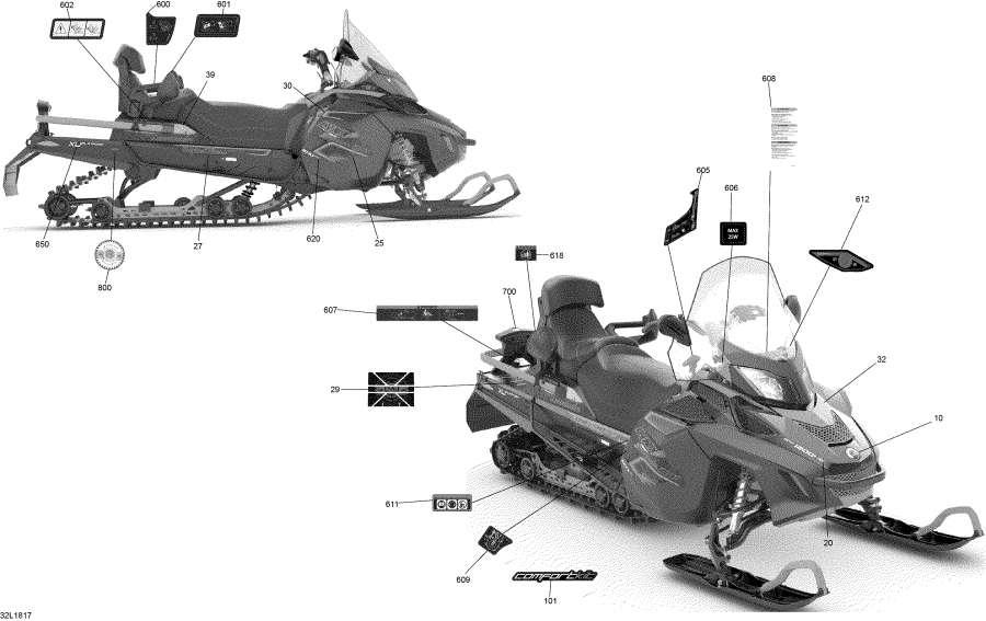 Snowmobiles lynx  -  Commander - 1200 4-tec / Decals Commander - 1200 4-tec