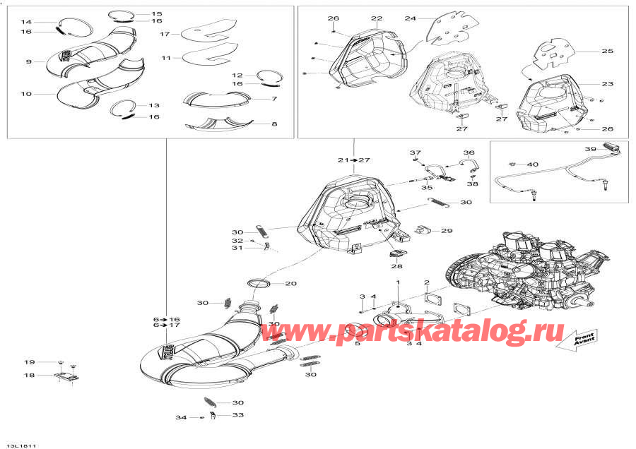 Snowmobiles Lynx  -  Xu - 800ho Etec - Aa - Exhaust Xu - 800ho Etec - Aa