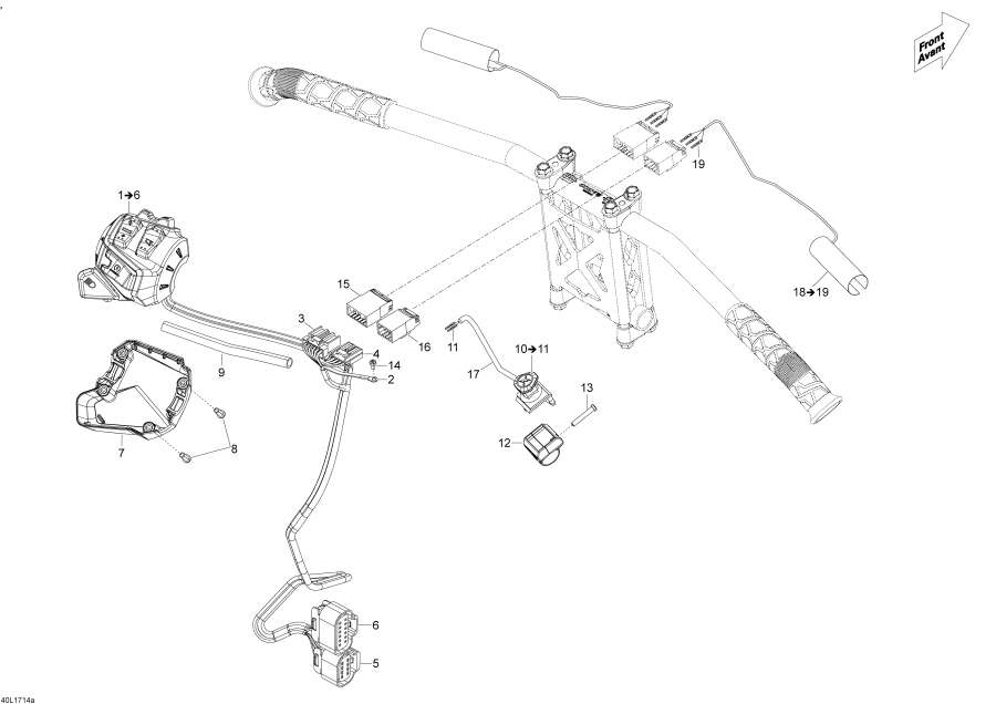 Snow mobile   - Steering Wiring Harness E-tec 2018,  Wi   E-tec 2018