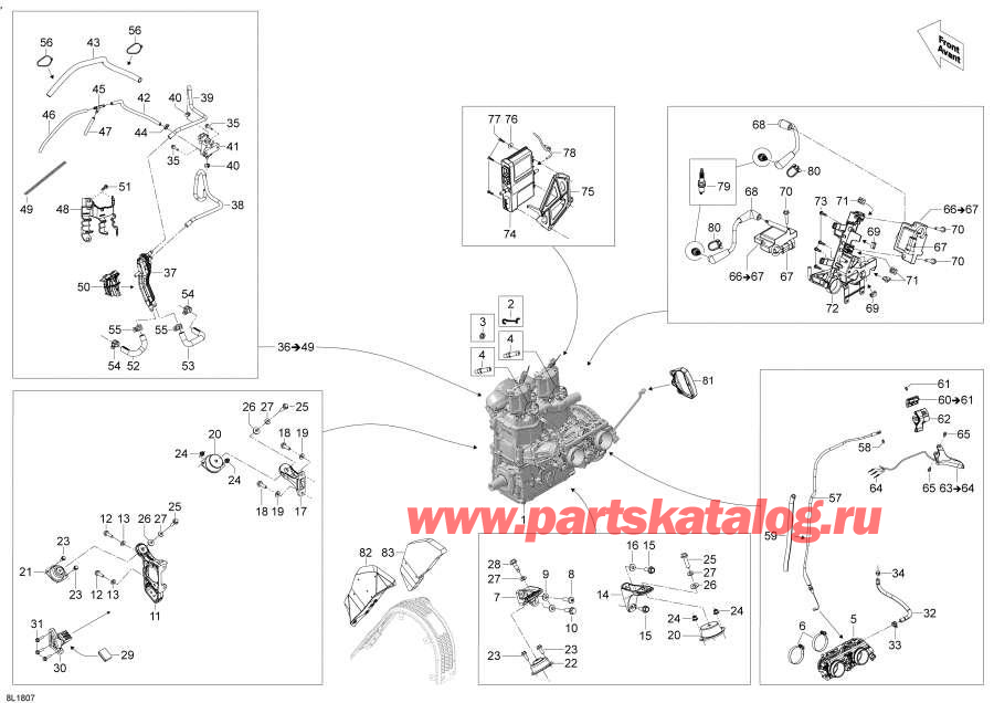 Snowmobiles Lynx  - Engine Rave - 600ho E-tec /  Rave - 600ho E-tec