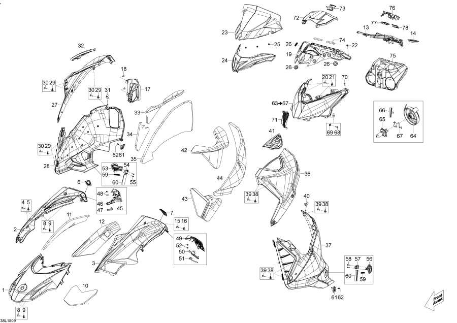 Snowmobiles Lynx  - Hood Rave - 600ho E-tec / Hood Rave - 600ho E-tec