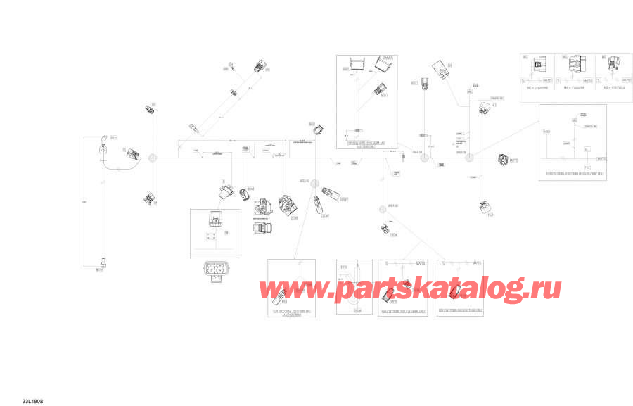 �������� lynx  - Main ���� �������� Rave ��������� 850 E-tec - �������������� / Main Harness Rave Engine 850 E-tec - Electric Starter